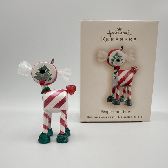 Hallmark Other - Hallmark Keepsake Peppermint Pup Christmas Ornament 2007 Candy Dog Box